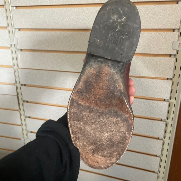 Mens Dark Brown Leather Cowboy Boots Western Style Dan Post Size 8.5 Vintage - Picture 7 of 9